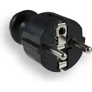 Elgotech WT-30-2 16A 250V straight plug — black, single-phase electrical connector