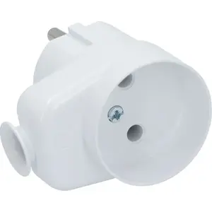Leņķveida spraudnis ar rozeti Timex WT-6U/G, 16A 2P 250V, balts