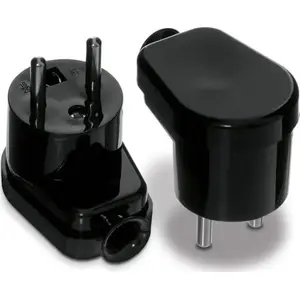 Angled detachable power plug MONTIS MT017-C — black, Polish-made, model WT-16