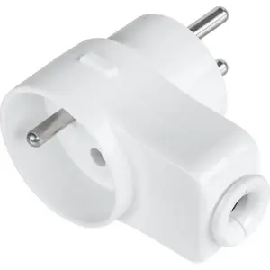 Angled mains plug with socket and earth No name WTG-10 (MPN URZ3012)