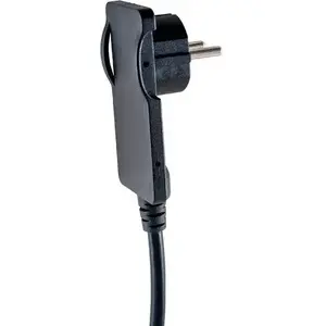Flat angled plug ORNO OR-AE-1312/B 2P 16A 250V with 1.5 m cable, black