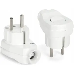Angled Detachable Plug with Switch MONTIS WT-16U/ŁK MT094-B white
