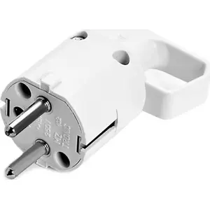 Power plug with handle and grounding ViPlast TJ383 — 16A 250V, white