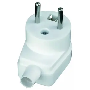 Angled grounded electrical plug Simet WB-6/W-7 white (mpn 31-12102.01)