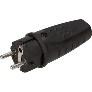 Pārvietojama gumijas taisnā spraudņa PCE OR-AE-1315 3P 16A 250V IP44, melna