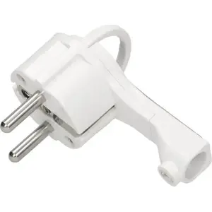Плоская вилка 2P+E Uni-Schuko с ручкой ORNO OR-AE-1379/W, белая