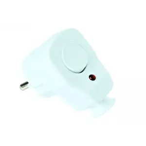 Angled Plug PCE 16A IP20 2P+Z with Switch 0-1 and Indicator LED, white (model 9002216)