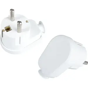 Angled detachable Uni-Schuko plug MONTIS MT-018B white — Polish-made