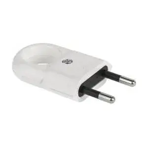 Flat plug with grip Elgotech WTP2C, Euro type, 2.5 A 250 V, white