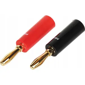 Banana Plug Pair ProLink BAN-PLUG-V2 — Red and Black audio connectors