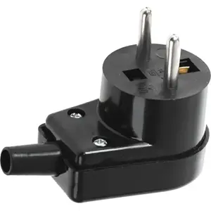 Angular grounded plug ViPlast 16A 250V black model TJ381