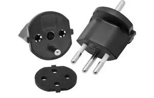Power plug adapter KMP 135805 — Type J (CH) 10 A, black
