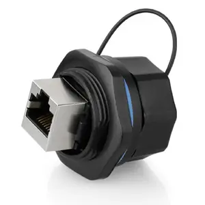 Разъём RJ45 Alcasa IC06-R103 — чёрный, корпус из пластика с медными контактами и силикогелем