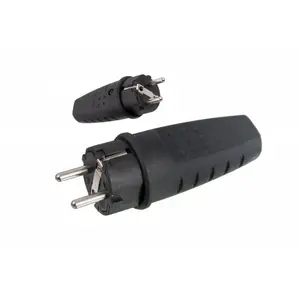 Вилка PAWBOL резиновая 16A 250V IP44 LUX D.3158L — с заземлением