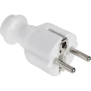 Straight Schuko Plug with Earth No name WT-30 (MPN URZ3008) white