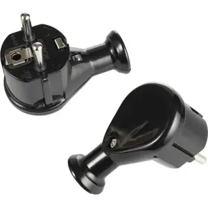 Angled Detachable Uni‑Schuko Plug MONTIS MT021-C — black, Polish design