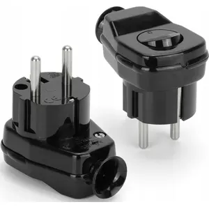 Angled removable plug with switch MONTIS MT094-C — Uni-Schuko 2P+Z, black