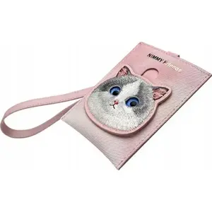 Card wallet iLike Nimmy Big Eyed Pet 2.0 Cat — pink, compact card holder for cards and cash