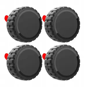 Protective Waterproof Screw-On Adhesive Case for Apple AirTag, Hurtel — Black, Pack of 4