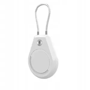 Protective Waterproof Case for Apple AirTag with Steel Cable, White — Hurtel