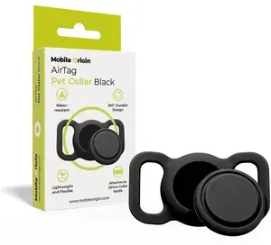 Mobile Origin AirTag Pet Collar, black — adjustable pet collar for Apple AirTag