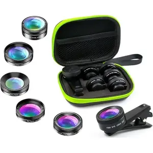 Phone Lens Kit Apexel APL-DG6 — set of 6 detachable smartphone lenses with universal pouch
