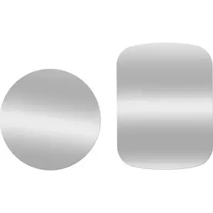 Metal mounting plates for magnetic holder, set of 2 silver metal plates, No name