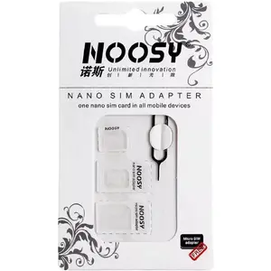 SIM card adapter kit with ejector pin Hurtel — adapters for nano, micro, standard SIM, white