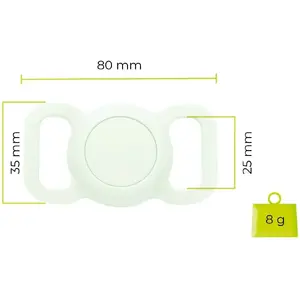 Mobile Origin AirTag Pet Collar — luminous green, compatible with Apple AirTag, adjustable pet collar