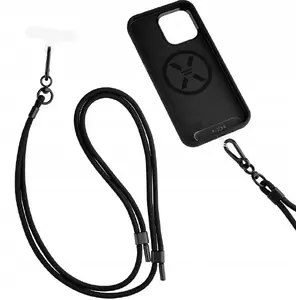 FIXED universal lanyard for mobile phones FIXNU-V-BK black — universal phone strap, secure fixation