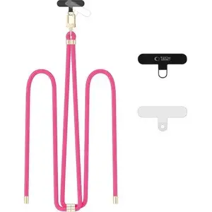 Crossbody strap Tech-Protect C7S Rope Crossbody Strap — hot pink with gold hardware