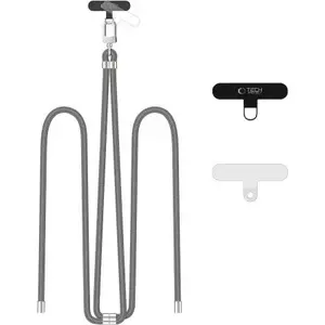 Tech-Protect rope crossbody strap C7S in crayon grey/silver for bags and cases