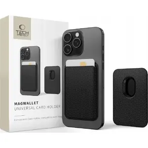 Магнитный держатель для карт Tech-Protect MagWallet MagSafe Universal — карбоновое покрытие, тонкий