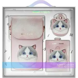 Smartphone bag, wallet and tracker case 3-in-1 iLike Nimmy 2.0 Cat — pink