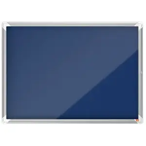 Notice board NOBO 1915327 — indoor blue insert board, aluminium frame, 924×668×43 mm