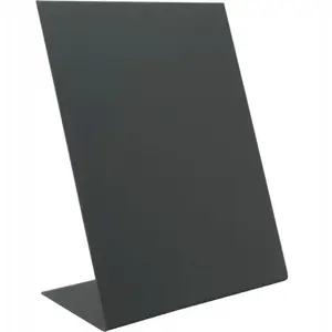 Acrylic L-shaped A5 Table Sign, Kermi, Matte Black, Set of 3