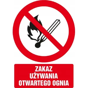 PROCERA PROCERA Znak TDC brīdinājuma zīme — «Zakaz używania otwartego ognia» (aizliegts atklātais liesma)
