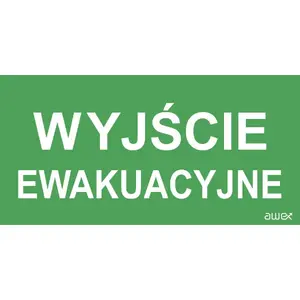 Emergency Exit Pictogram Sign AWEX PM21 100x300 mm, self-adhesive/rigid panel options