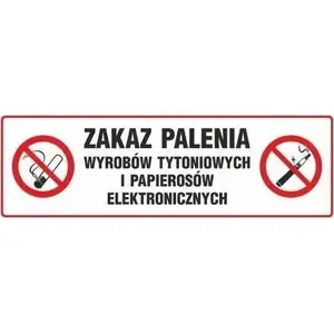 PROCERA Znak TDC sign BH-NE028BHPN — no smoking of tobacco products and e-cigarettes