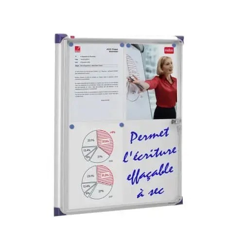 NOBO Extra Flat Magnetic Lockable Noticeboard 6×A4 Photo 3
