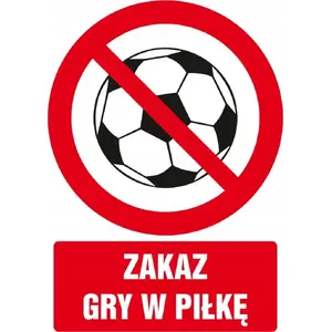 PROCERA PROCERA Znak TDC, Zakaz gry w piłkę sign – model BH-GC065BKPN