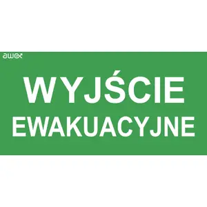 Emergency exit pictogram sign AWEX PD21 150×300 mm
