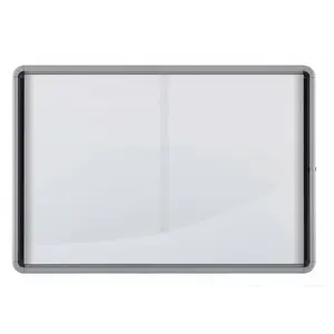 NOBO Premium Plus Magnetic Lockable Notice Board Sliding Door 12×A4, Aluminium Frame, 972×1000×54 mm