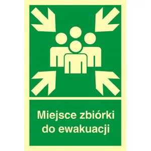 Evacuation Assembly Point Sign TDC BH-AB002BBPS, PVC/Aluminum (safety directional sign)
