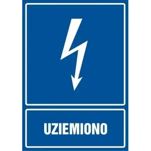 Grounded PROCERA Znak TDC safety sign BH-HG003BKPN, durable mounting for electrical grounding indication