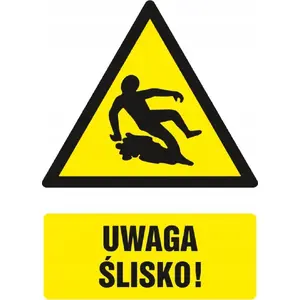 Warning Sign PROCERA Znak TDC — caution wet/slippery surface, PROCERA BH-GF022BKPN
