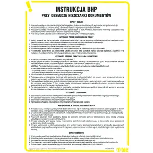 Safety Instructions Manual PROCERA BH-IAR03DNCN for Document Shredder Operation
