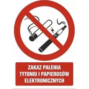 PROCERA Znak TDC warning sign BH-GC071BKPN for prohibition of tobacco smoking and e-cigarettes
