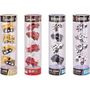 Mechanical Toy Vehicles Pack Swede Pojazdy w tubie 4 pcs MIX — assorted small toy cars in tube