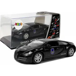 Mechanical toy car LEAN Sport Auto Sportowe Policja 6897 — wind-up, sound and lights